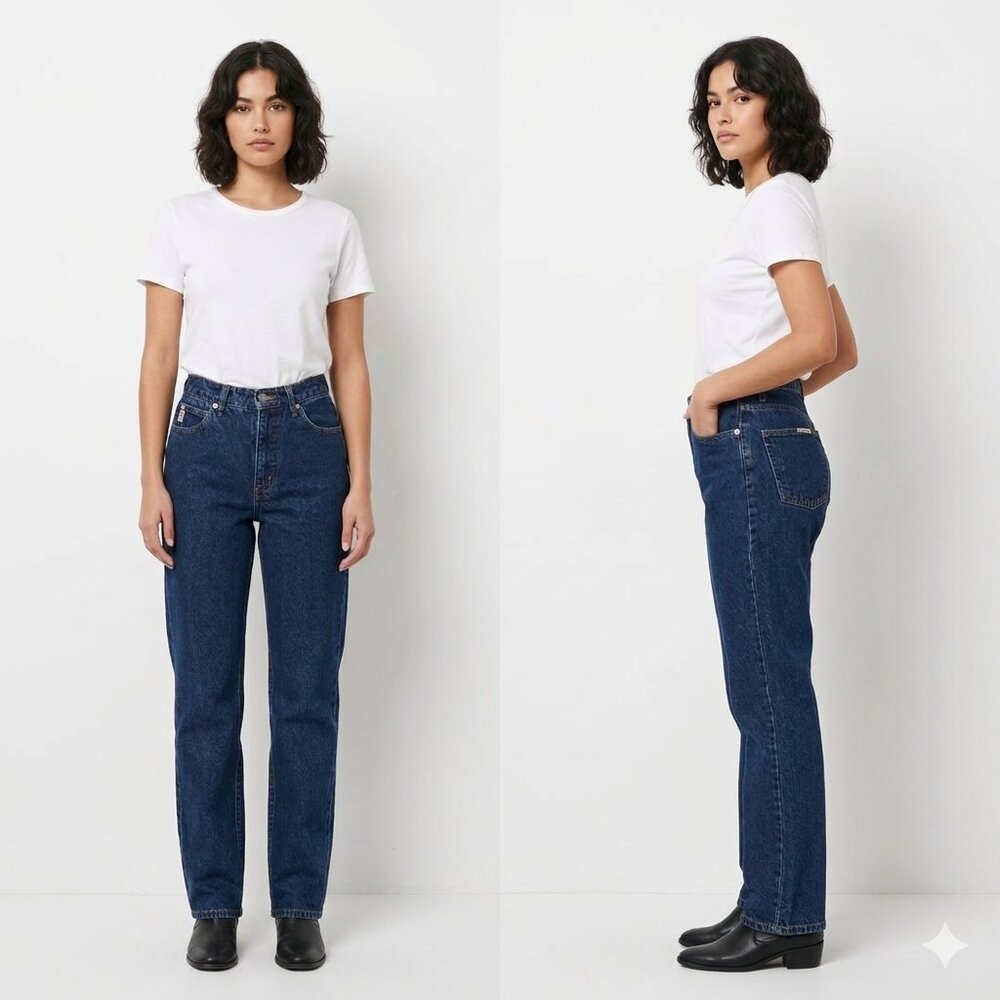 Vintage Guess Jeans American Tradition - Dark Wash High Rise Straight - Size 29 - Picture 2 of 8